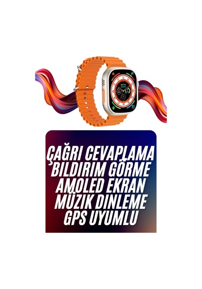 Android Ve İos Uyumlu Uyku Ve Sağlık Takibi Yapabilen 3 Kordonlu Akıllı Saat Turuncu