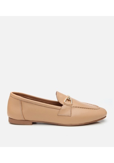 Hotiç Kadın Deri Bej Tokalı Loafer