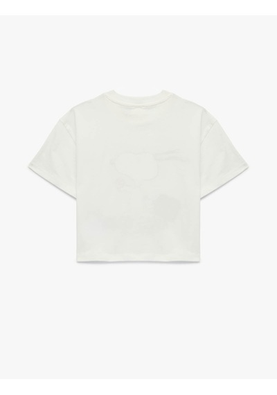 Koton Bisiklet Yaka Ekru Kız Çocuk T-shirt 6skg10157ak Ekru