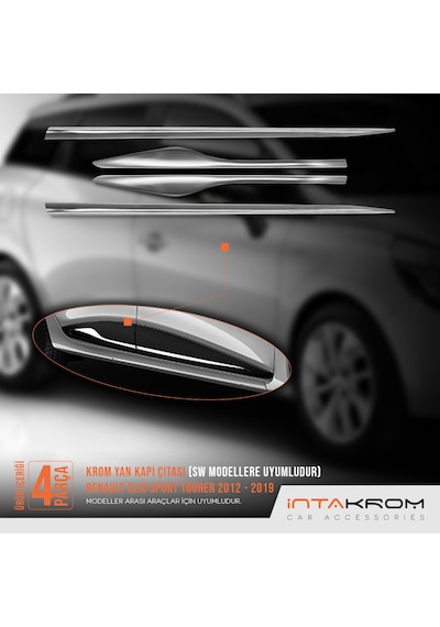 Renault Clio 4 Sport Tourer Krom Yan Kapı Çıtası 2012-2021