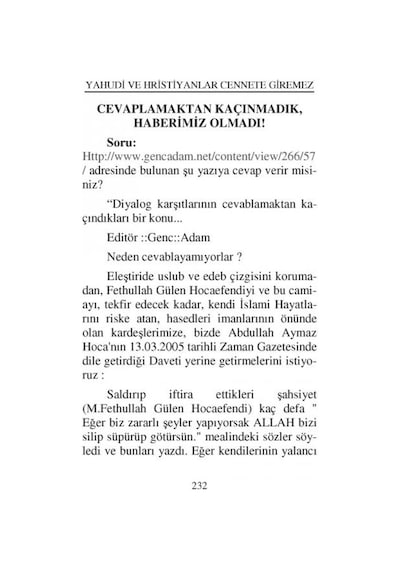 Yahudi ve Hristiyanlar Cennete Girecek Diyenler Cennete Giremez 9786054814190