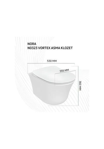 Creavit Nora Vortex Beyaz Asma Klozet No323, Creavit Nora Duck Duroplast Yavaş Açık Bej
