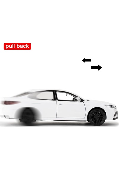 Uzak Doğu Serisi Toyota Camry Beyaz Açılır Kapılar Diecast Çek Bırak Metal Model Araba 11 Cm 1:32