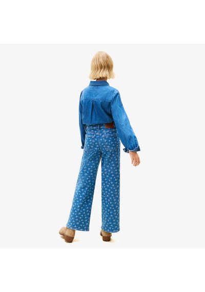 Tommy Hilfiger Mabel Wide Leg Flower Aop Jeans Çocuk Mavi Pantolon Kg0kg08960 Mavi