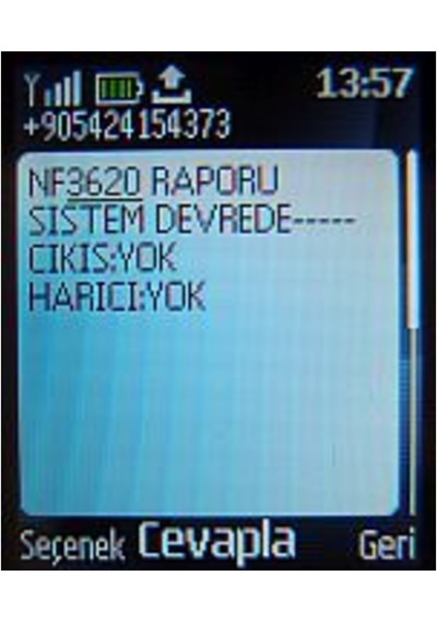 Nefer Alarm Haber Sms Çağrı Alma Gsm Sim Kart 12Vdc Rapor Bilgi