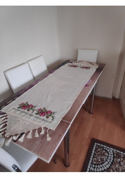 Kanaviçe Runner El Dantel Örgü Sehpa Dolap Masa Örtüsü Buldan Işi