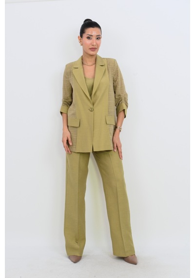 Dorne Moda Özel Koleksiyon 3 Lü Takım - Düğün - Mezuniyet - Ofis Şıklığı Yeşil Yeşil