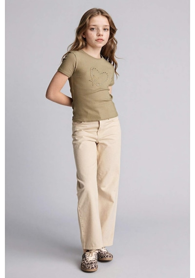 Defacto 90s Wıde Leg Gabardin Pantolon Kız Çocuk G0603a826sper41 Ekru-er41
