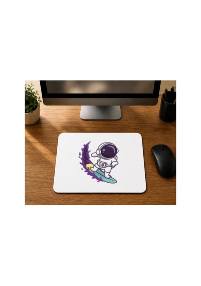 Su Kayağı Ve Astronot Baskılı Mousepad Bilgisayar Altlığı