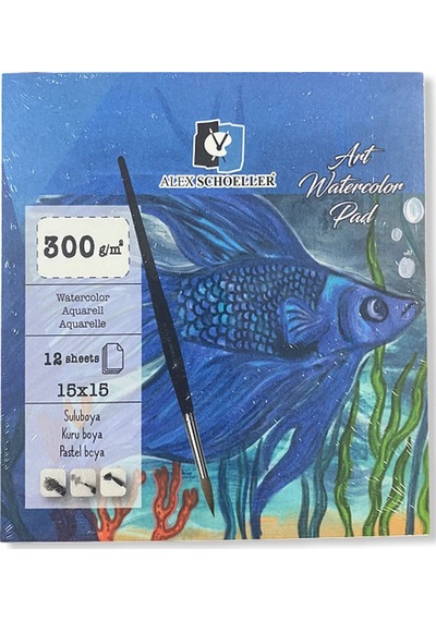 Alex Schoeller Art Sulu Boya Defteri 15x15 300 G 12 Yaprak Alx-8