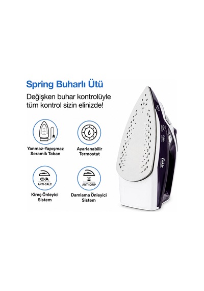 Buharlı Ütü 2600w Seramik Taban Mor