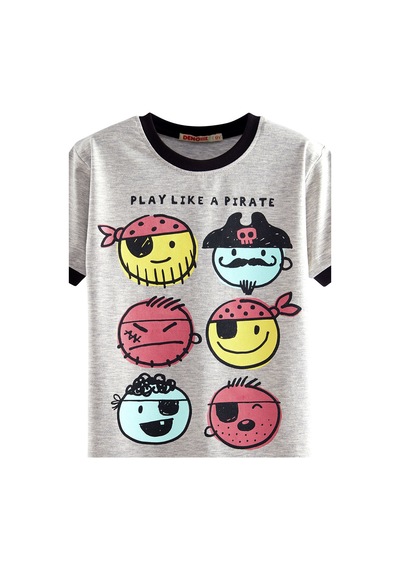 Denokids Pirate Erkek Çocuk 2'li T-shirt Takım Renkli Çok Renkli