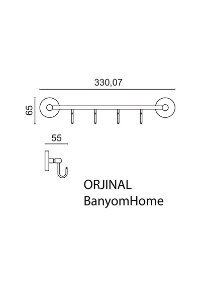 Çelik Banyo Paslanmaz Karaca Pirinç 4'lü Banyo Askısı Set Askılık Krom