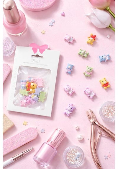 Lexroo Yoonail Professional Nail Ornament Charm, Bebek Ayıcıklar Temalı Tırnak Süsleme Seti