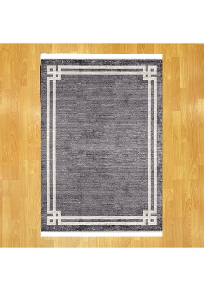Modern Bordürlü 160 X 230 Yün Halı Gri