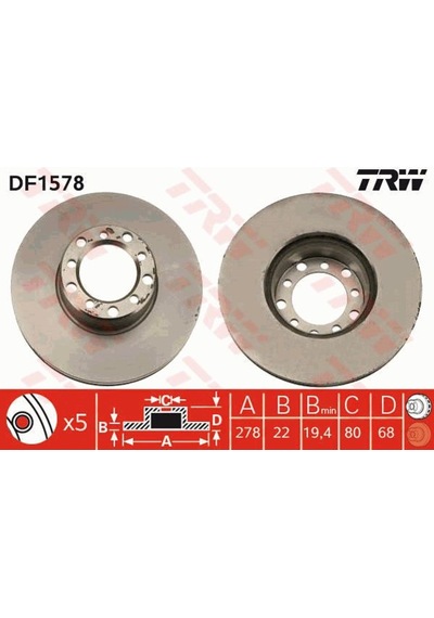 W126 Mercedes Ön Fren Diski S Seri 1979-1991 M110-M116 Motor