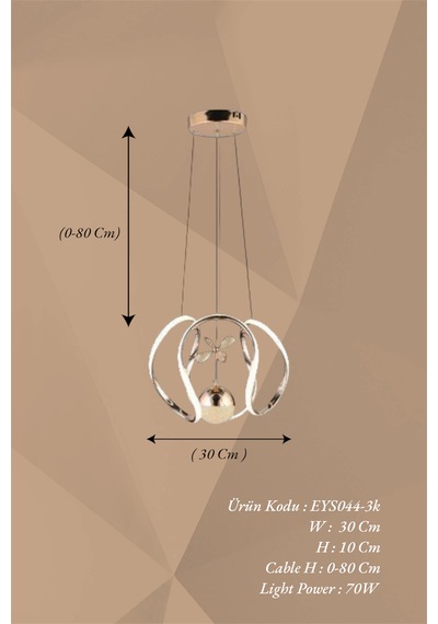 Ey Shop Gold Toplu Drone 3 Renk Kumandalı Led Avize Gold
