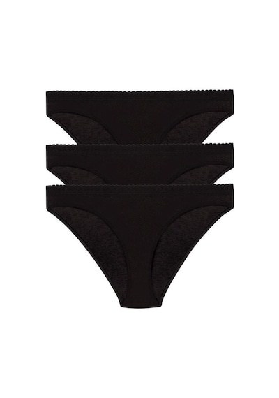 3 Lü Paket Şahin Bayan Likralı Bikini Külot 30624 Siyah