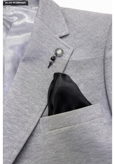 Plus Scorpion Erkek Penye Kumaş Kruvaze Blazer Ceket 4 Düğmeli Mono Yaka, Torba Cepli, Çift Yırtmaçlı Şık Tasarım Gri Plus Scorpion Erkek Penye Kumaş Kruvaze Blazer Ceket 4 Düğmeli Mono Yaka, Torba Cepli, Çift Yırtmaçlı Şık Tasarım Gri