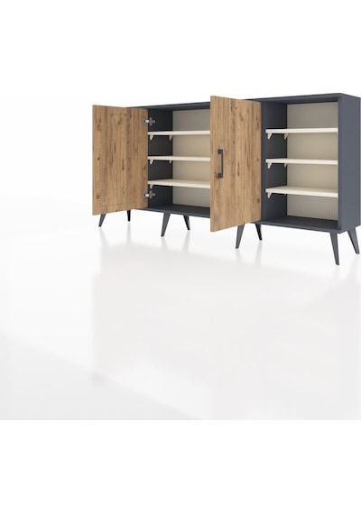 Arges Konsol 9 Raflı 2 Kapaklı 176x30x83 Antrasit-çam/aytaşı Çam/aytaşı Arges Konsol 9 Raflı 2 Kapaklı 176x30x83 Antrasit-çam/aytaşı Çam/aytaşı