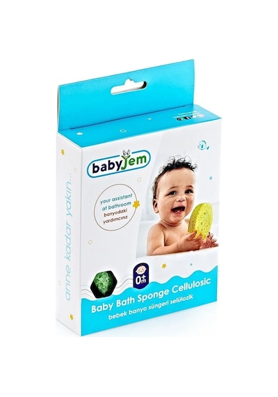 Babyjem Doğal Selülozik Bebek Yıkama Süngeri Mavi