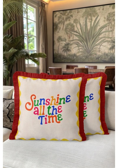 Sunshine All The Time Retro Yazı Saçaklı Yastık Kılıfı - Pop Art Sarı Bordo Püsküllü Kırlent Kılıfı Derin Sahil Opal Sunshine All The Time Retro Yazı Saçaklı Yastık Kılıfı - Pop Art Sarı Bordo Püsküllü Kırlent Kılıfı Derin Sahil Opal