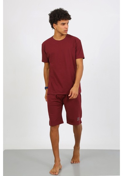 Akbeniz Erkek Pamuk Lakost Alt Üst Kaprili Pijama Takım Bordo 6872 Bordo