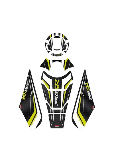 GP Kompozit  CF Moto 250 SR 2020-2024 Uyumlu Tank Pad Seti Sarı