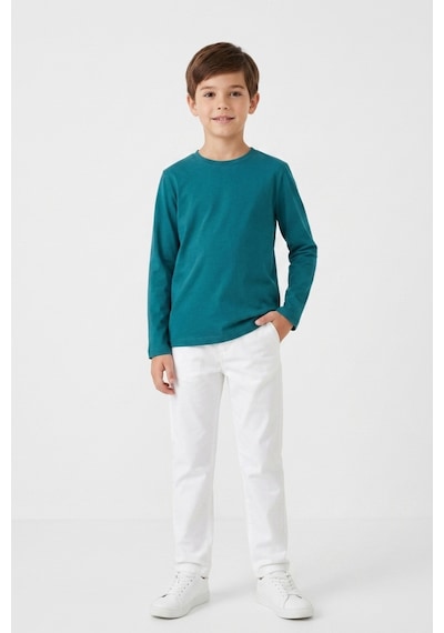 Kiagu Erkek Çocuk Uzun Kollu Basic Düz Tişört %100 Pamuk Bisiklet Yaka T-shirt 2-13 Yaş Yeşil Kiagu Erkek Çocuk Uzun Kollu Basic Düz Tişört %100 Pamuk Bisiklet Yaka T-shirt 2-13 Yaş Yeşil