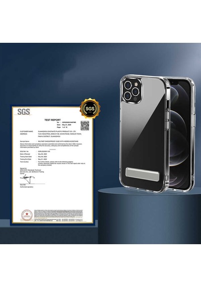 Apple Uyumlu iPhone 13 Pro Max Kılıf Standlı Şeffaf Silikon Zore L-Stand Kılıf Renksiz