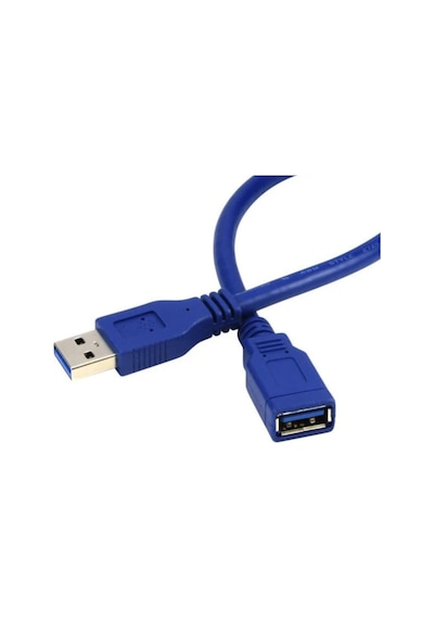 Usb 3.0 Dişi Erkek Uzatma Kablosu Mavi Kablo 3m