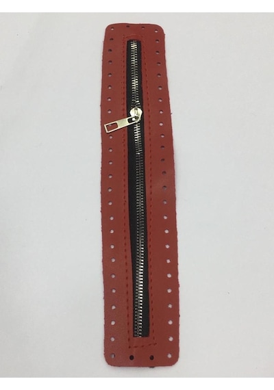 Karantuhafiye Derili Fermuar / Çanta Fermuarı / Kapak Fermuar 30 Cm Kırmızı Kırmızı