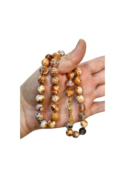 10 Mm Hakiki Tibet Akiği Kolye 510-3 Çok renkli