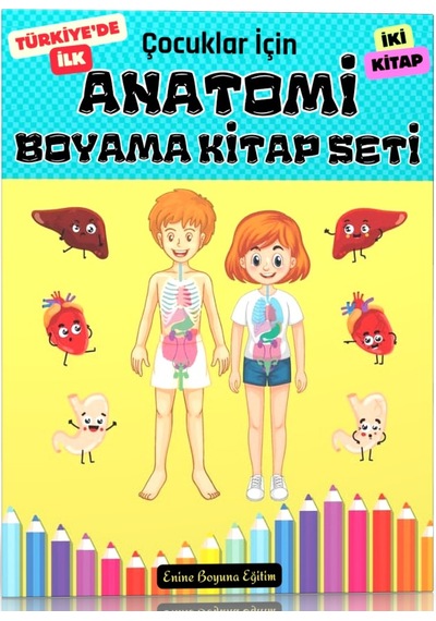 Çocuklar İçin Anatomi Boyama Kitap Seti 2 Süper Kitap