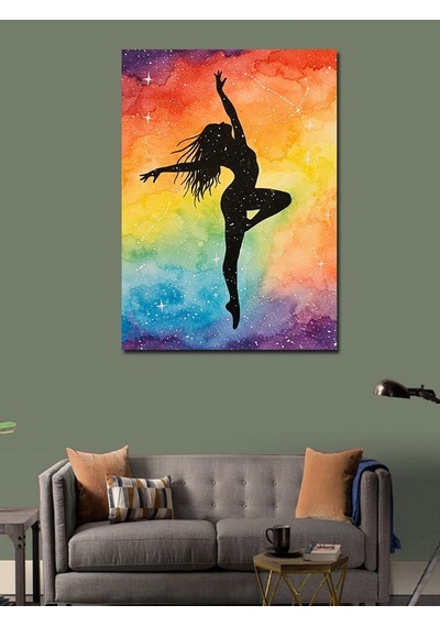 Kanvas Tablo Renkli Siluet Dansı 100cmx140cm