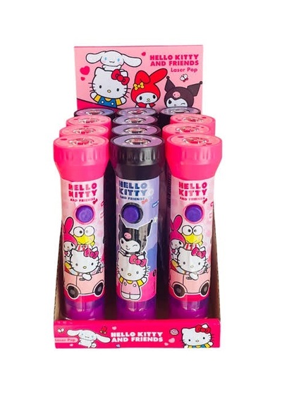 Hello Kitty And Friends Laser Pop Işıklı Çilek Aromalı Lolipop Şeker 1 Adet