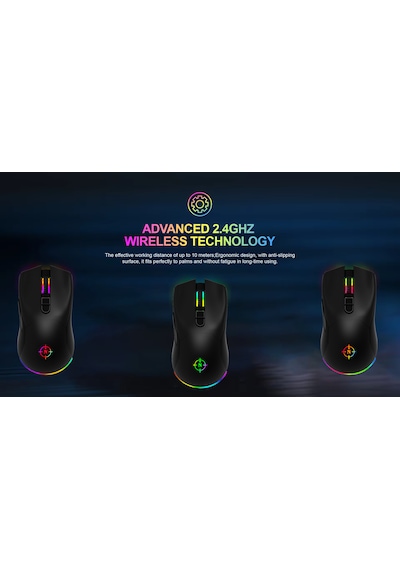 North Game Over Kablosuz Şarjlı RGB Optik Oyuncu Mouse