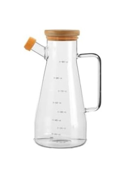 Bambu Kapaklı Borosilikat Cam Yağdanlık 900 Ml 0