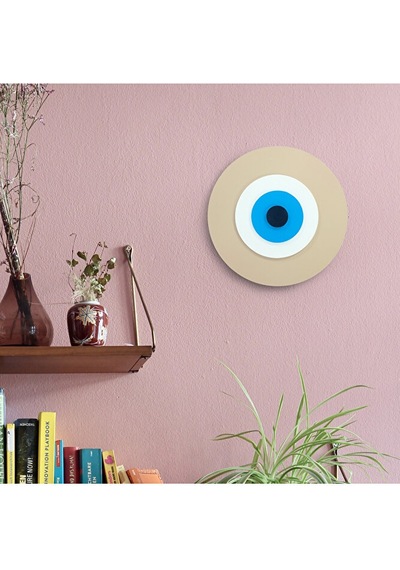 Minimalist Somon Nazar Boncuğu El Yapımı Ahşap Büyük Nazarlık 20