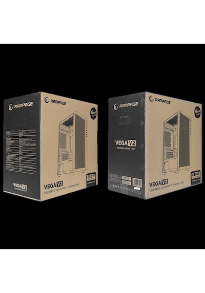 Rampage Vega V2 650w 80 Plus Bronze M-atx Temperli Camlı 4 12cm Rgb Fan Gaming Oyuncu Kasası Rampag
