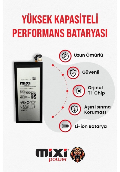 Samsung Galaxy A7 2017 J730 Uyumlu Tam Kapasite Batarya