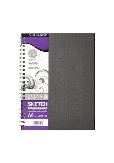 Simply Eskiz Defteri - Beyaz Spiral A4