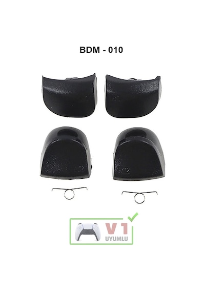 Ps5 Tetik Seti V1 Uyumlu Bdm-010 Omuz Tuşu L1 R1 L2 R2 Ps5 Yedek Parça Kol Tamiri Siyah