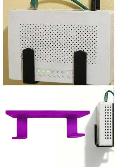 Kendinden Yapışkanlı Duvara Asılabilir Modem Adsl Wifi Router Saklama Duvara Montaj Kutusu Organizer Raf Mor Çok Renkli
