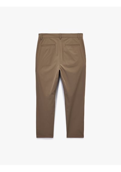 Koton Normal Bel Cepli Düğmeli Slim Fit Non Iron Esnek Kumaş Pantolon Vizon 6sam40085hw