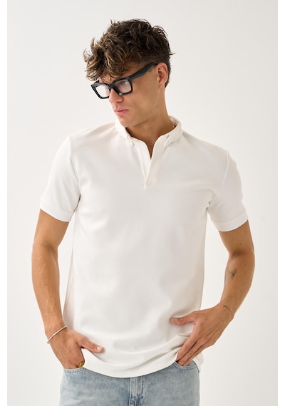 Alexander Gardi Erkek Comfort Fit Polo T-shirt Beyaz