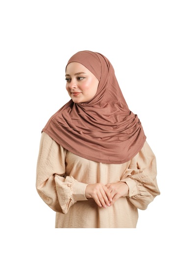 Hürrem Bone Haki Pratik Hazır Geçmeli Tesettür Eşarp Viskon Boneli Büyük Boy 1290bv 09 haki