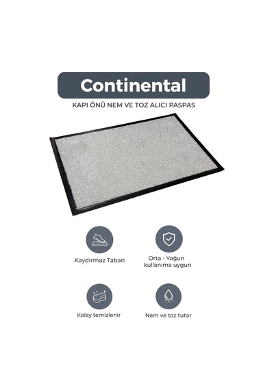 Continental Nem Alıcı Paspas Kapı Önü Paspası gri