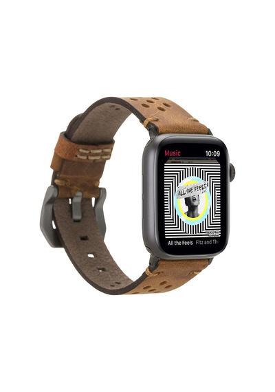 Apple Watch Uyumlu Deri Kordon Vigo 42-44-45mm G19 Taba Diğer