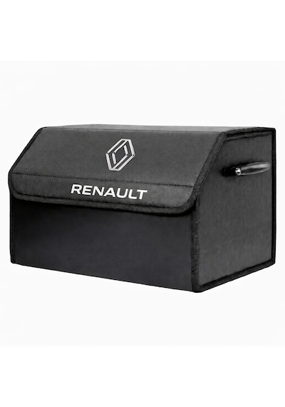 Renault Marka Logolu Oto Bagaj Organizer Çanta Oto Bagaj Çantası 2 Bölmeli Suni Deri 48 Cm X 31 Cm X 29 Cm